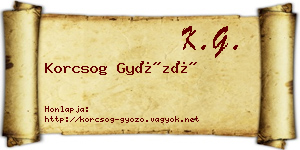 Korcsog Győző névjegykártya